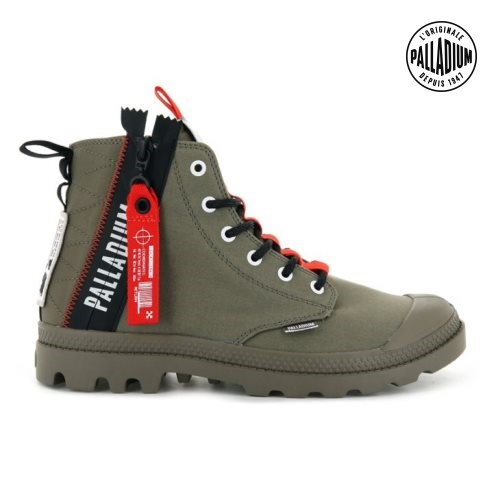 Bottes Palladium Pampa Hi Ticket To Earth Femme Vert Olive | FR GXY542W